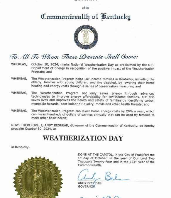 Celebrating Our Weatherization Team’s Recognition!